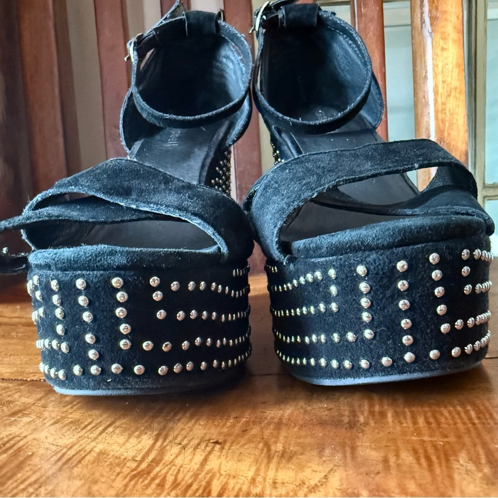 Jeffrey Campbell Studded Platform Wedges – Black Suede – Women’s 8.5 - Picture 9 of 16